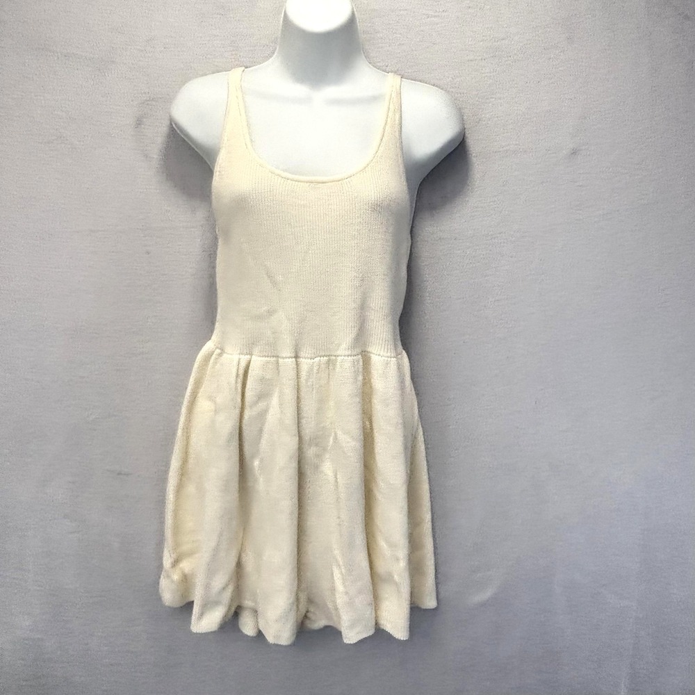NWT MABLE Tank‎ Sweater Dress Womens M White Knit Strappy Scoop Neck Preppy NEW